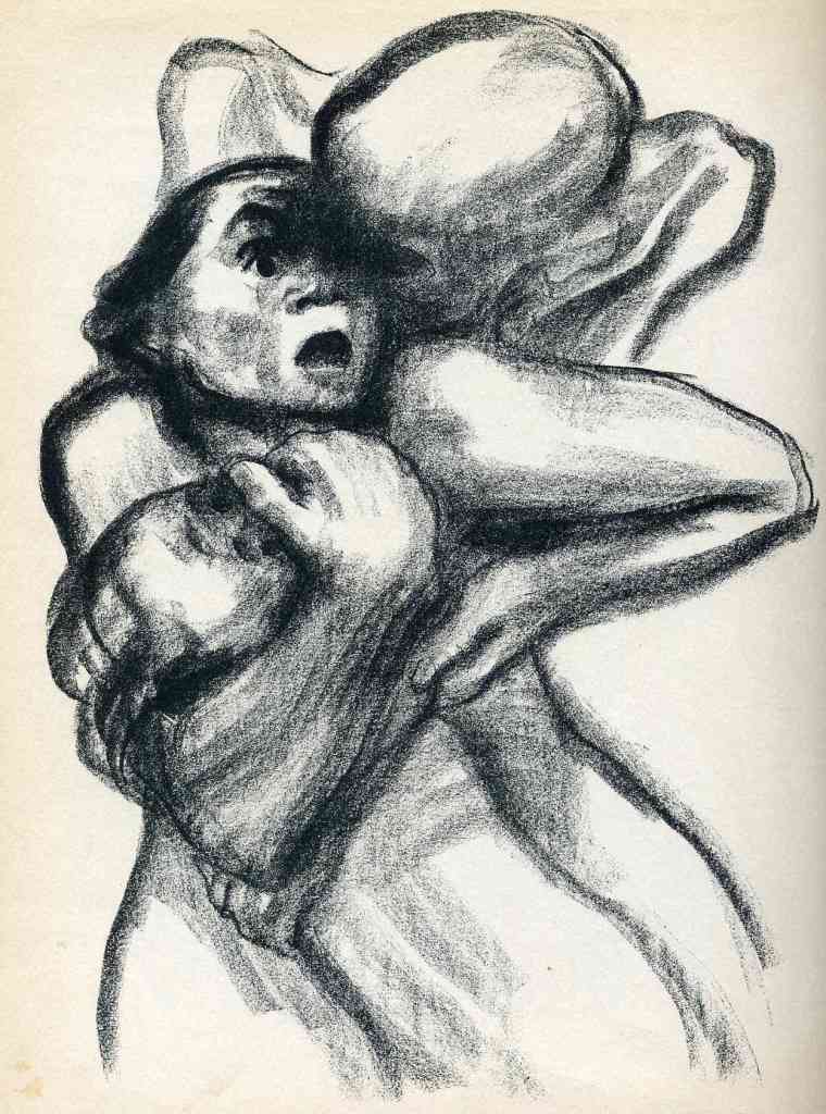 death seizing a woman by kathe kollwitz 1934