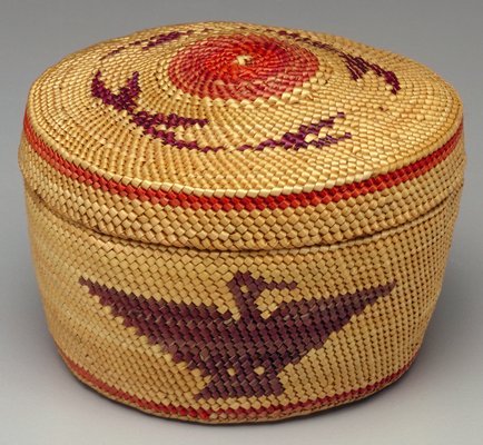 Nuu-chah-nulth (Nootka) Basket early 20th century Plant fiber 1 5/8 x 2 5/8 x 2 in. (4.13 x 6.67 x 5.08 cm) United States, Northwest Coast region